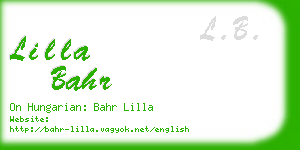 lilla bahr business card